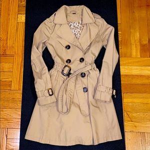 Flare A-line Trench Coat Khaki Size 2 H&M